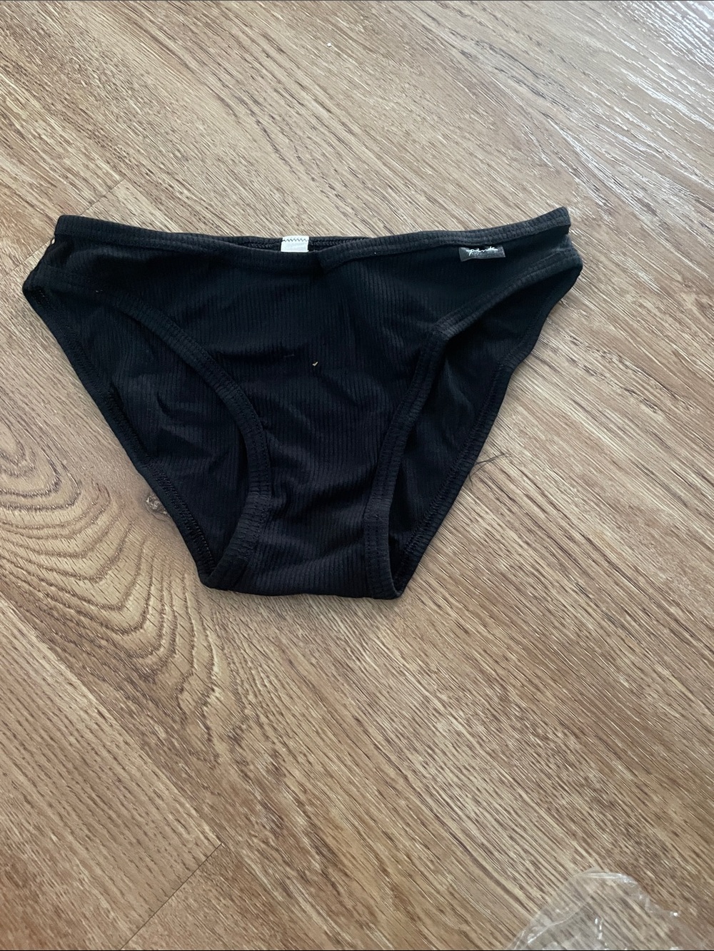 Victoria's Secret Black Ribbed Bikini Briefs